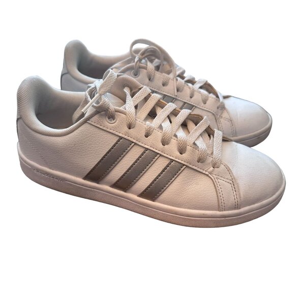 Adidas Neo Cloud foam GRAND COURT SHOES  Cloud White / Platinum Metallic - 8 - Picture 1 of 8